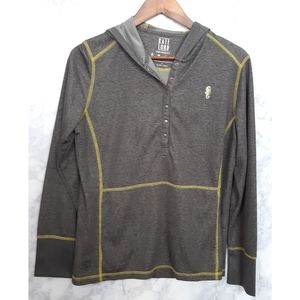 Kate Lord Lightweight Hoodie Size L Gray Antibacterial Activewear Gym Athleisure